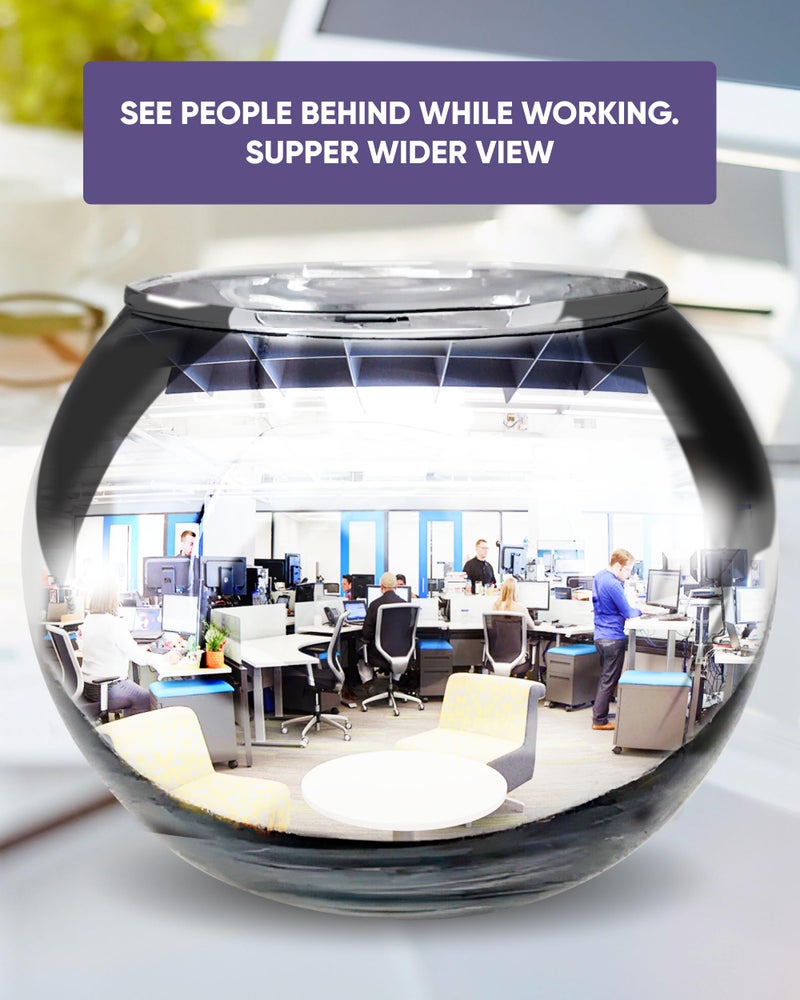 Skywin Convex Mirror Vase Silver Cubicle Decorations - 6 Inch Multipurpose Desk Mirror to See Behind You - Aesthetic Office Cubicle Accessories  Office Decor Organizer - Image 4